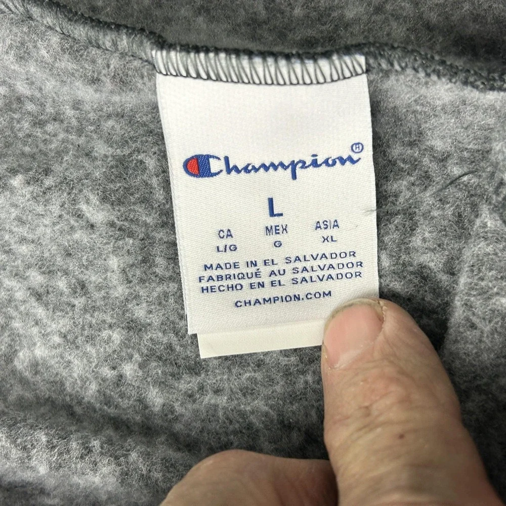 Champion Pants Mens Large Gray Fleece Sweatpants Joggers Drawstring Pockets‎